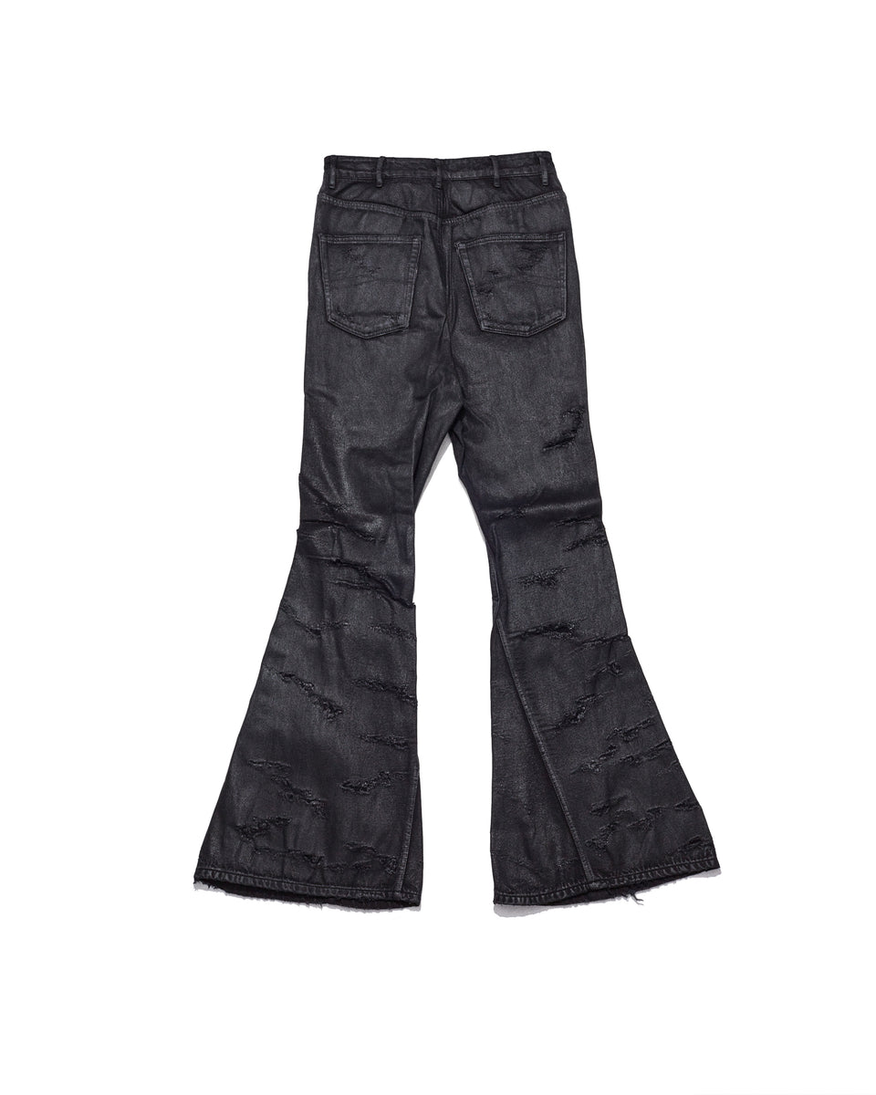 DISTRESSED WAXED VARET JEANS – DET BLEV SENT