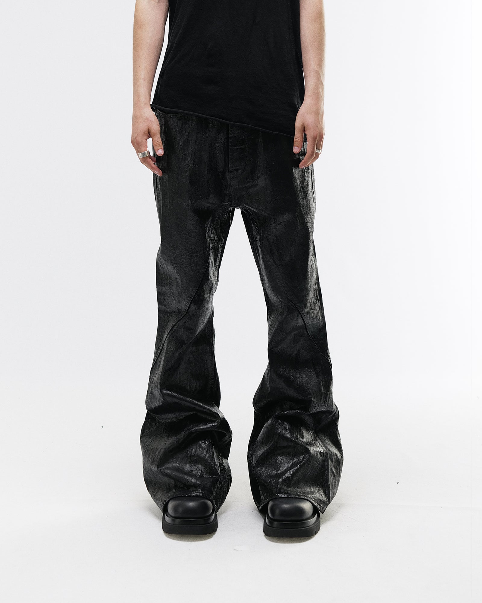 Crack Waxed Gusset Varet Jeans | Flared 100% Cotton Denim – DET