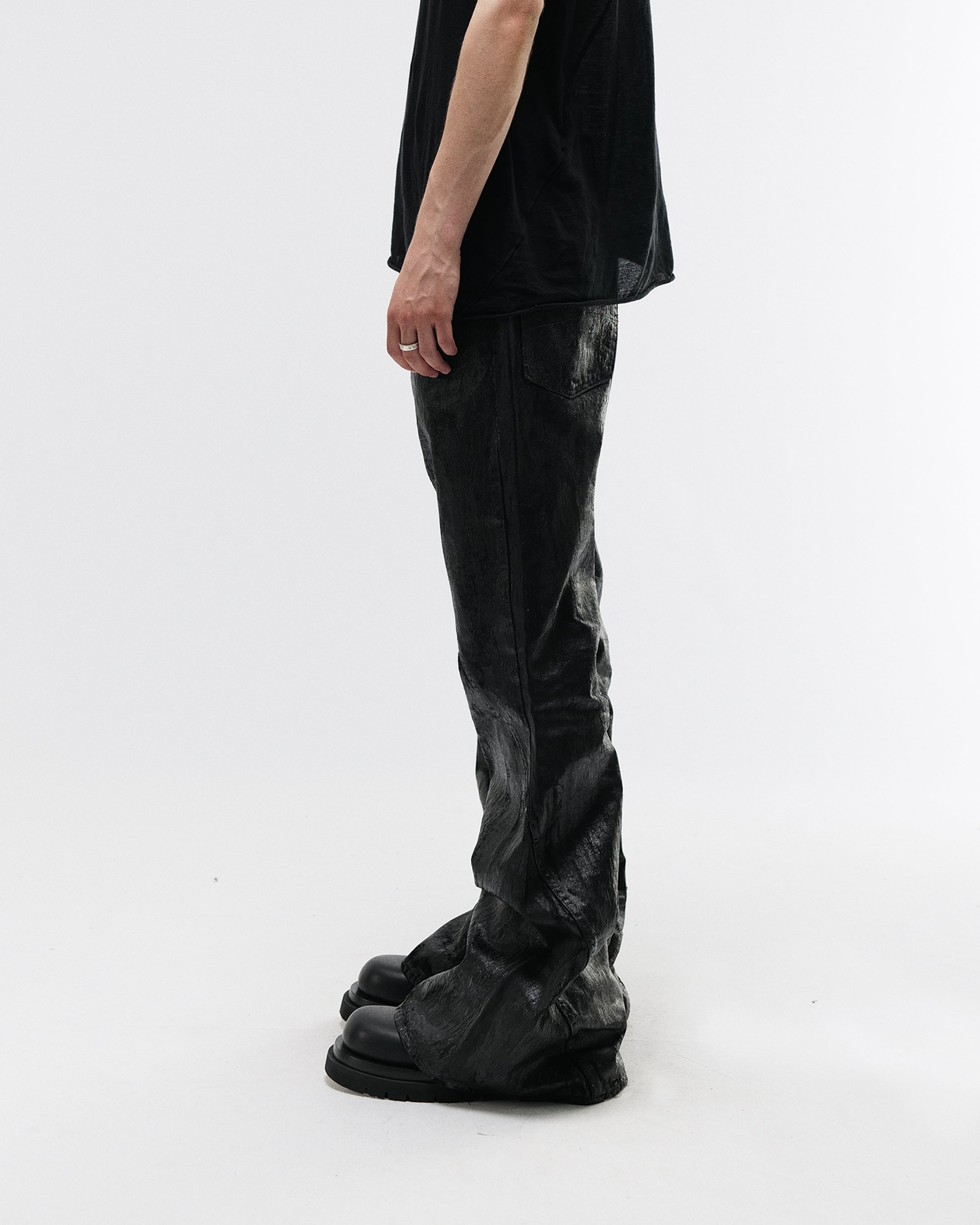 Crack Waxed Gusset Varet Jeans | Flared 100% Cotton Denim – DET