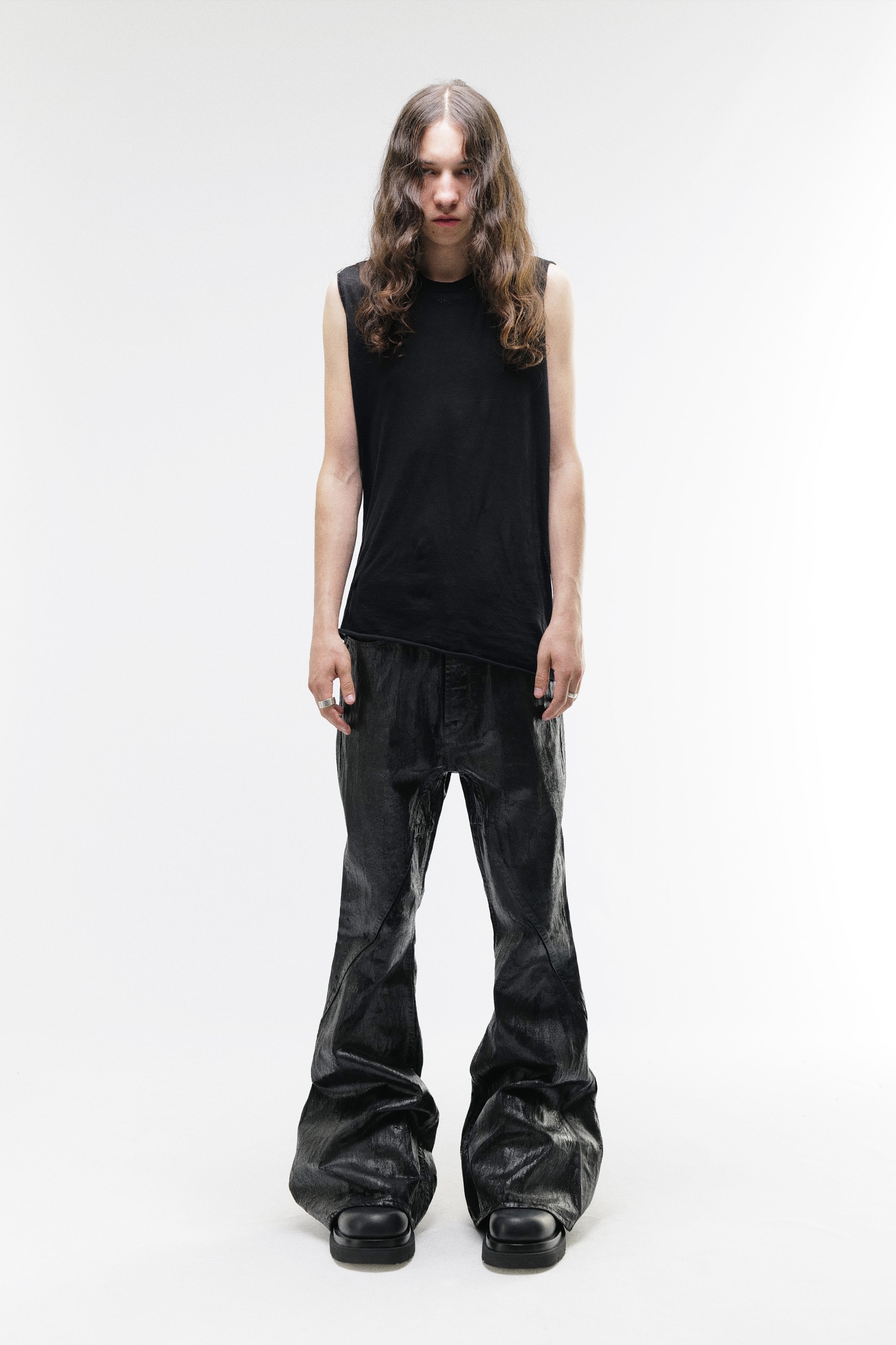 CRACK WAXED GUSSET VARET JEANS