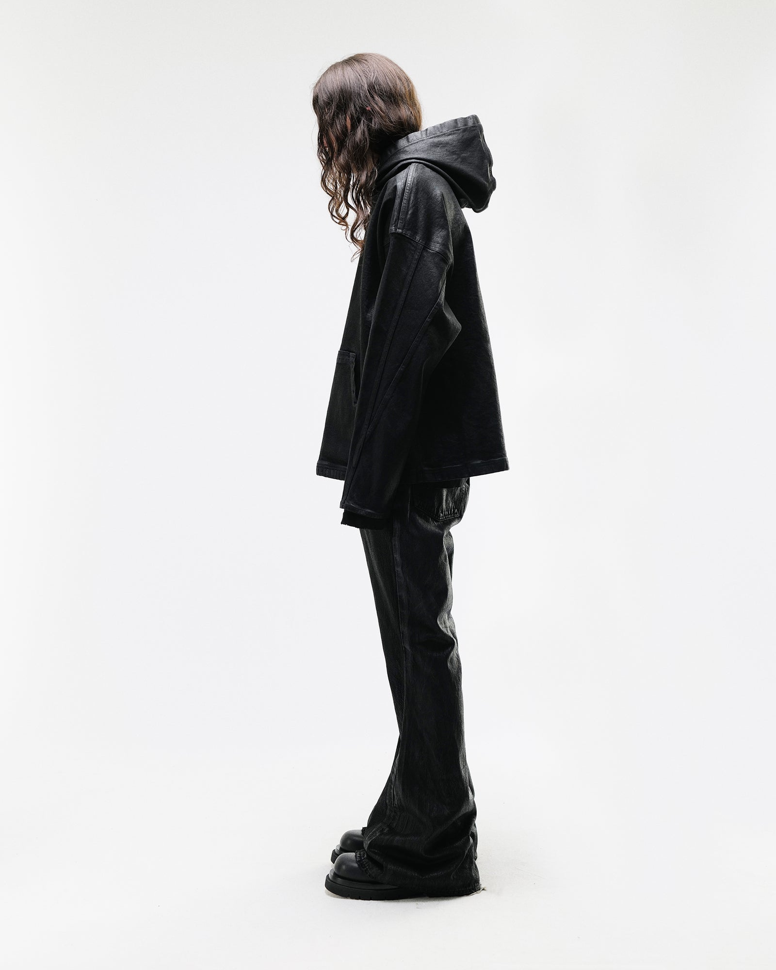 WAXED DENIM HOODIE