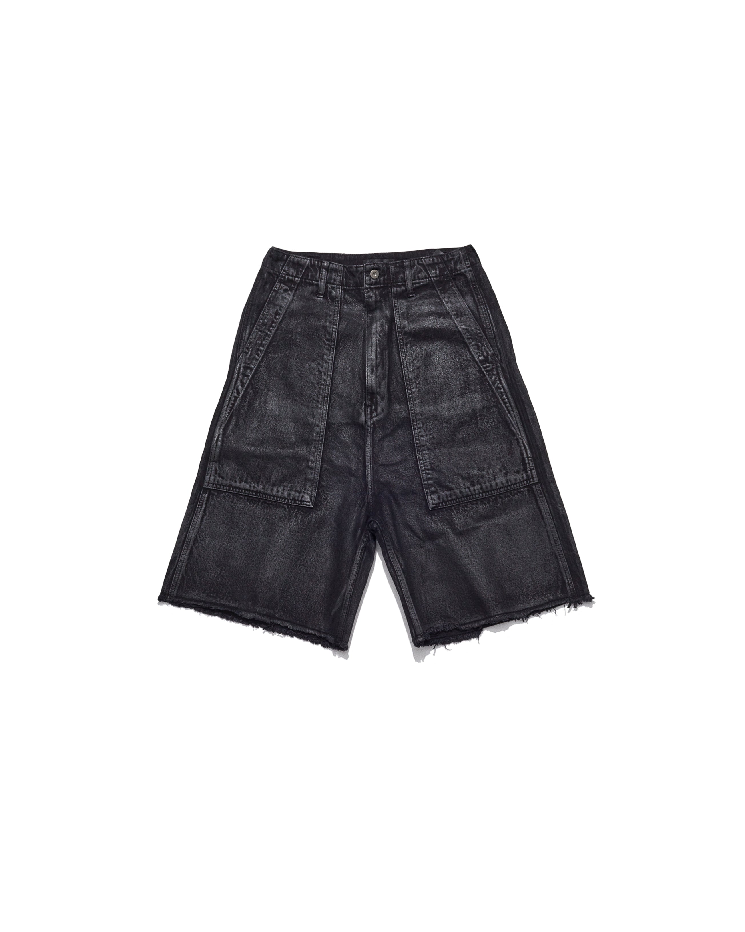 WAXED FATIGUE SHORTS