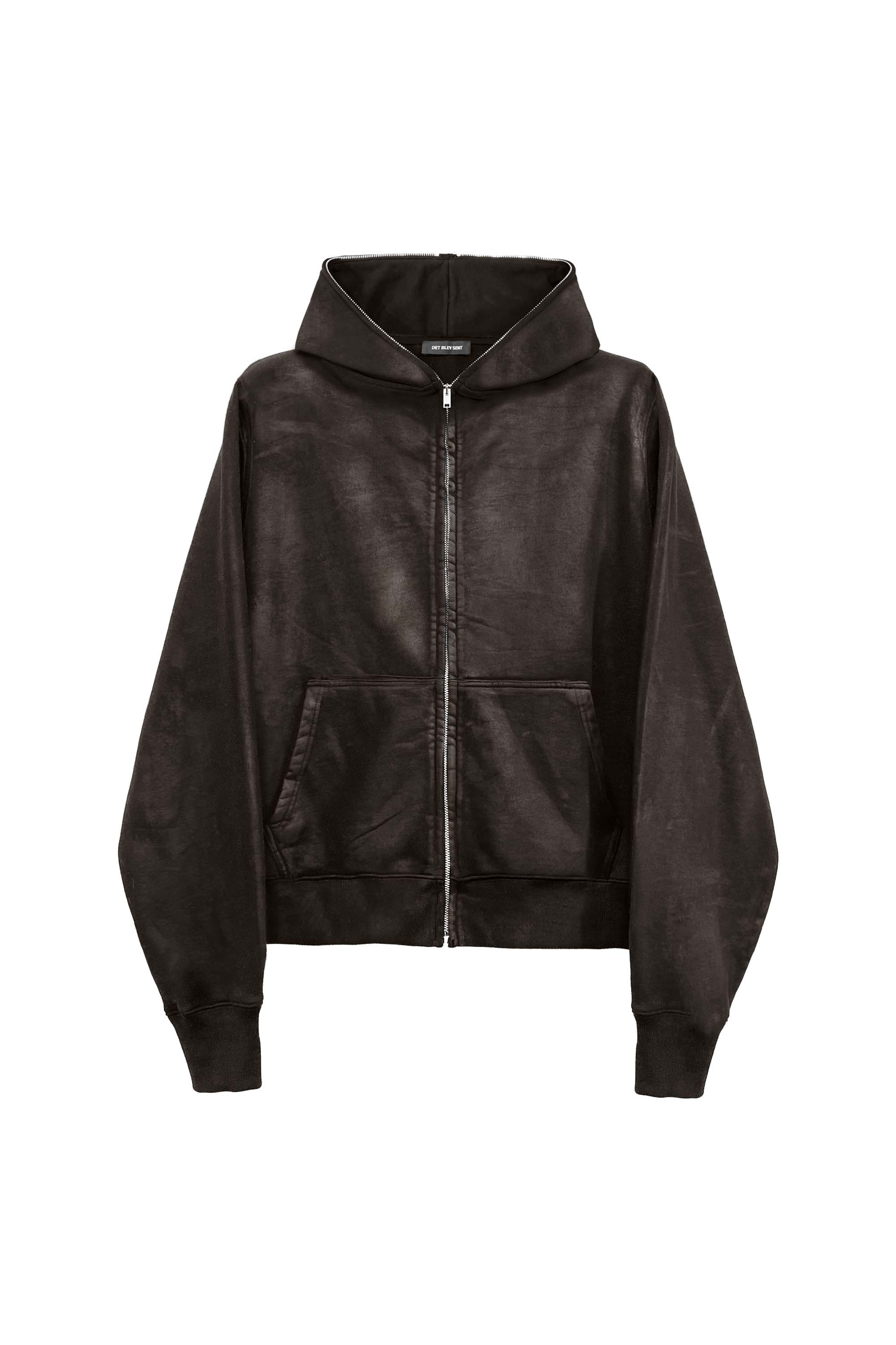 WAXED ZIP HOODIE (BROWN)