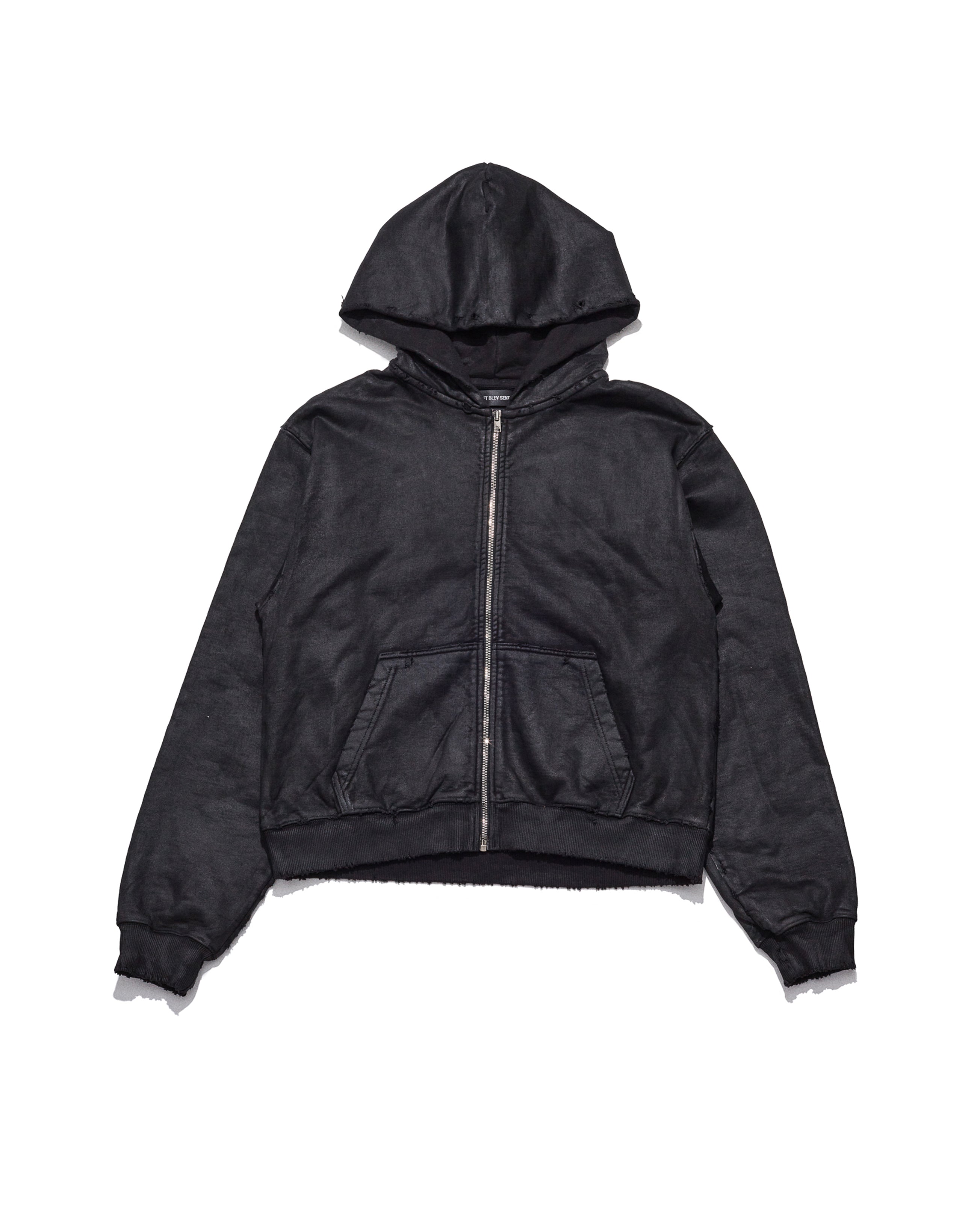 WAXED ZIP HOODIE