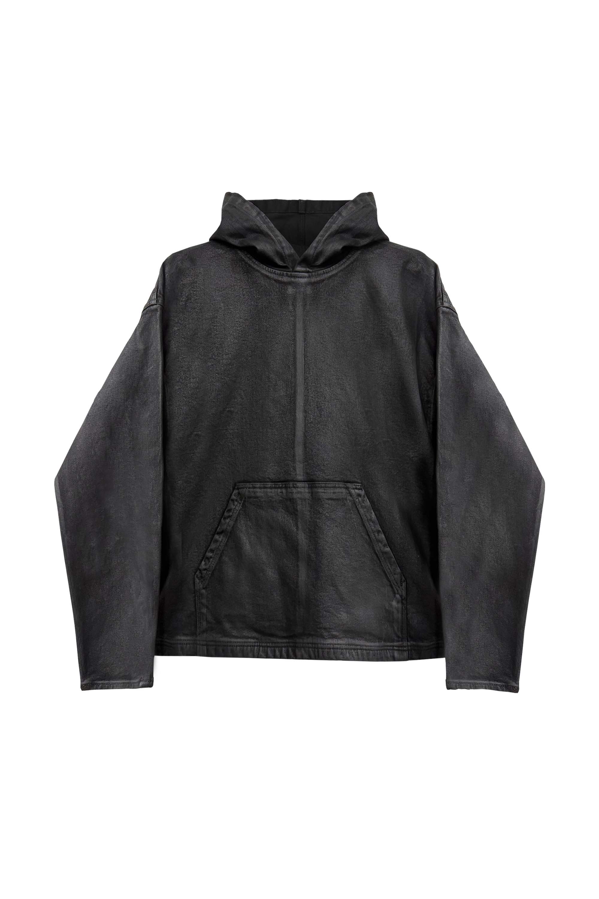 WAXED DENIM HOODIE
